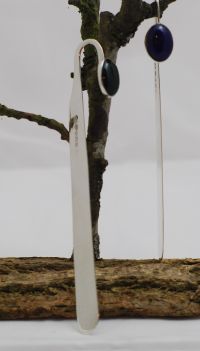 Silver bookmark set with semi-precious cabochon